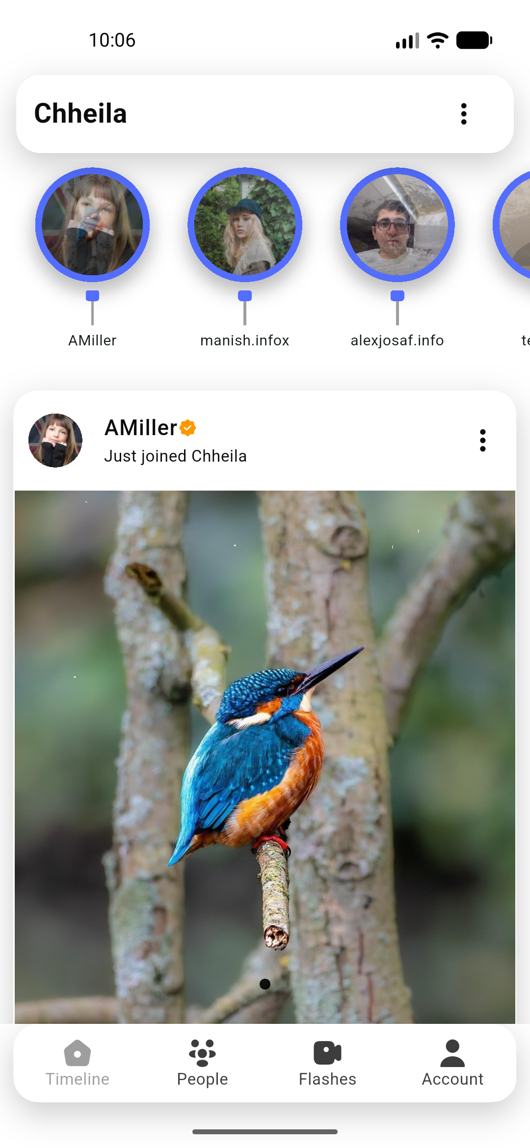Timeline screen